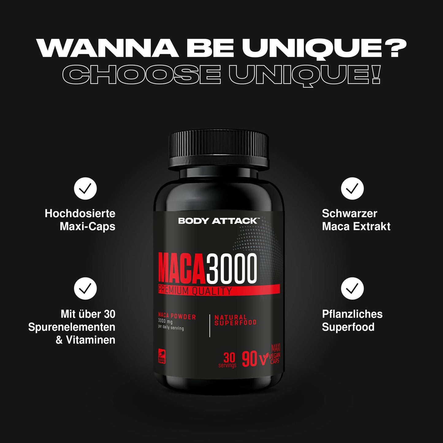 Body Attack Maca 3000 - 90 Caps