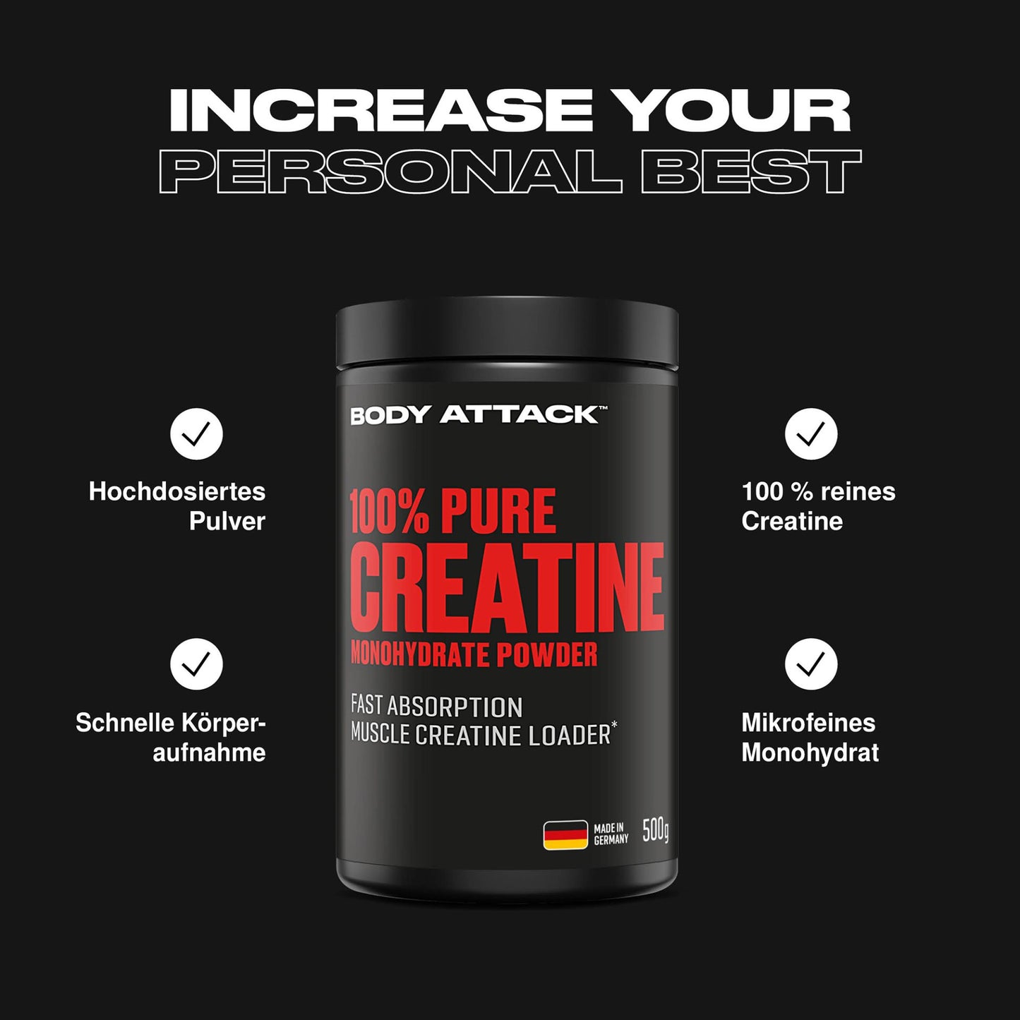 Body Attack 100% Pure Creatine 500g