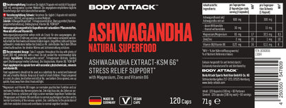 Body Attack Ashwagandha 120 Kapseln