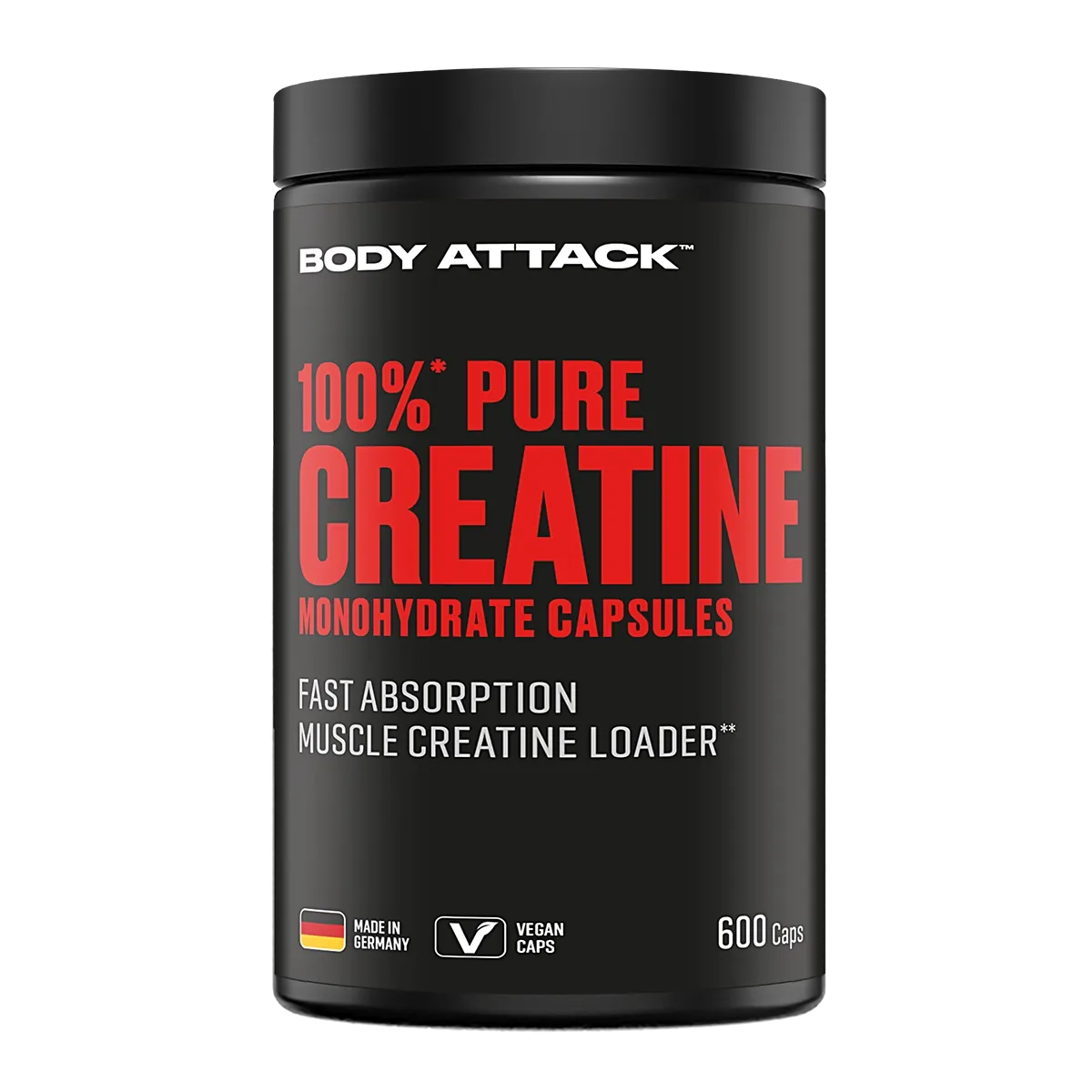 Body Attack 100% Pure Creatine 600 Kapseln