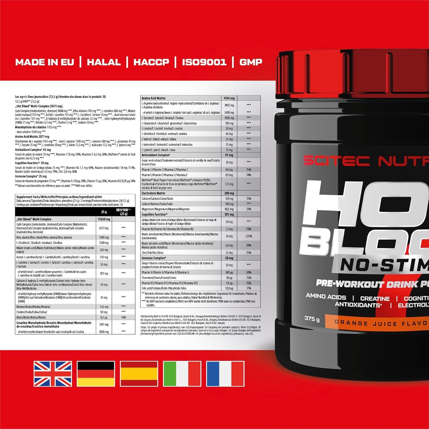 Scitec Hot Blood No-Stim 375g