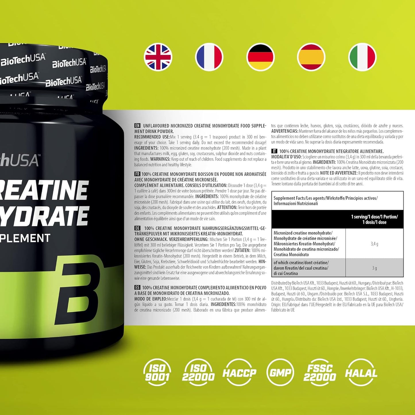 BioTech Creatine Monohydrate 300g Dose