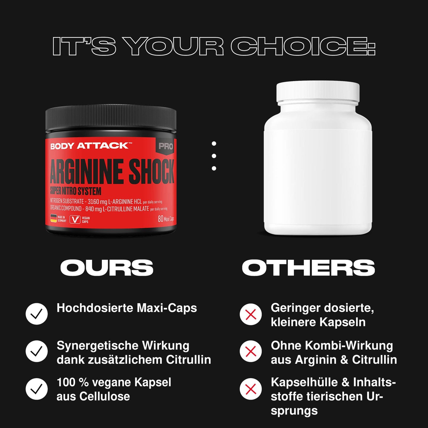 Body Attack Arginine Shock 80 Caps