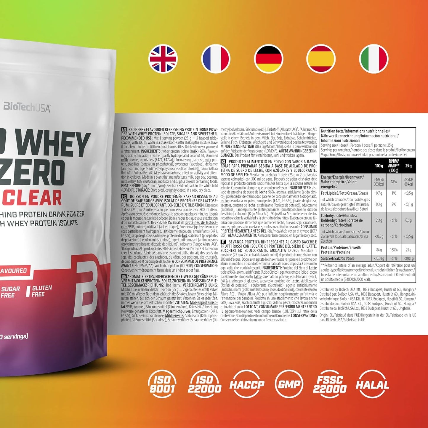 BioTech Iso Whey Zero Clear 1000g