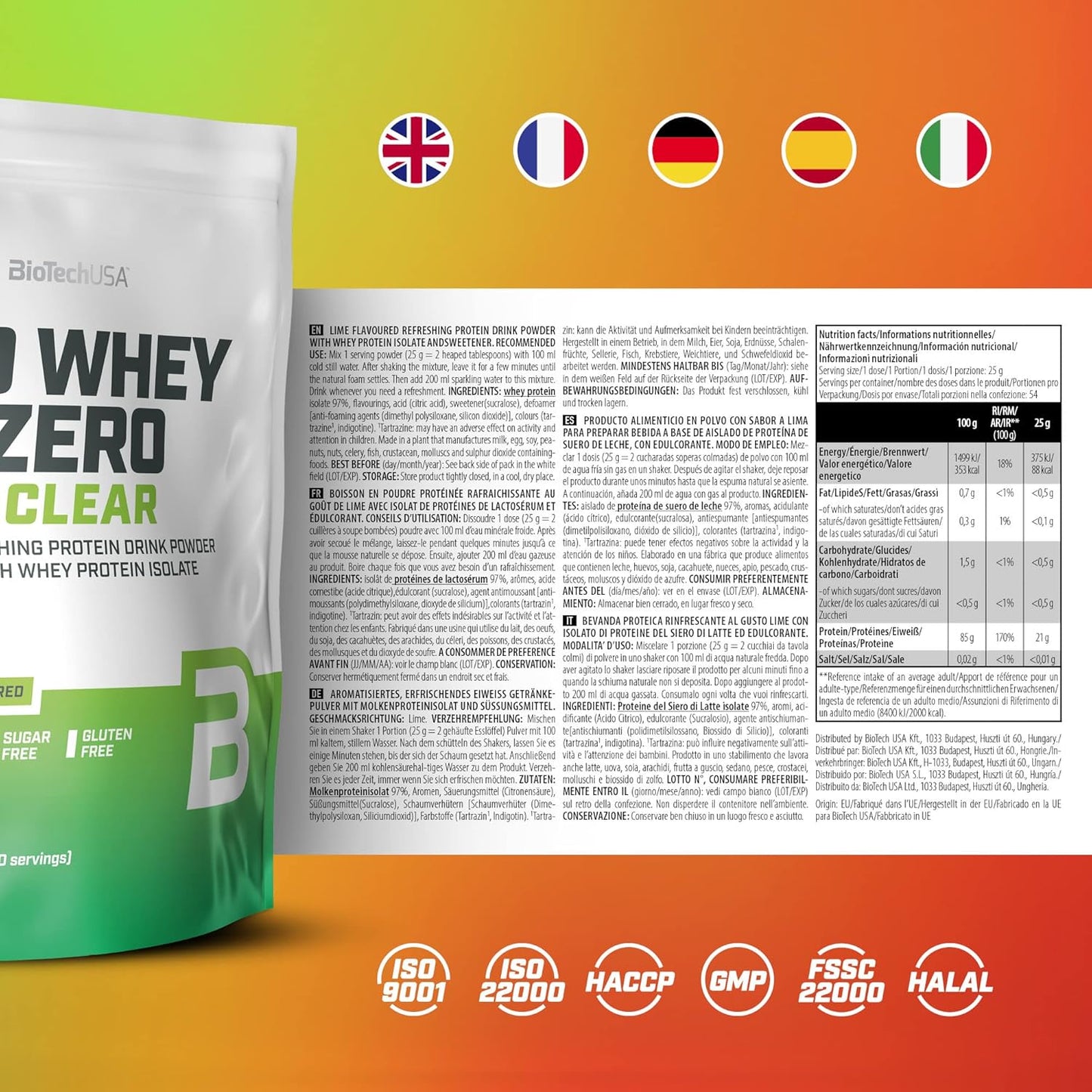 BioTech Iso Whey Zero Clear 1000g