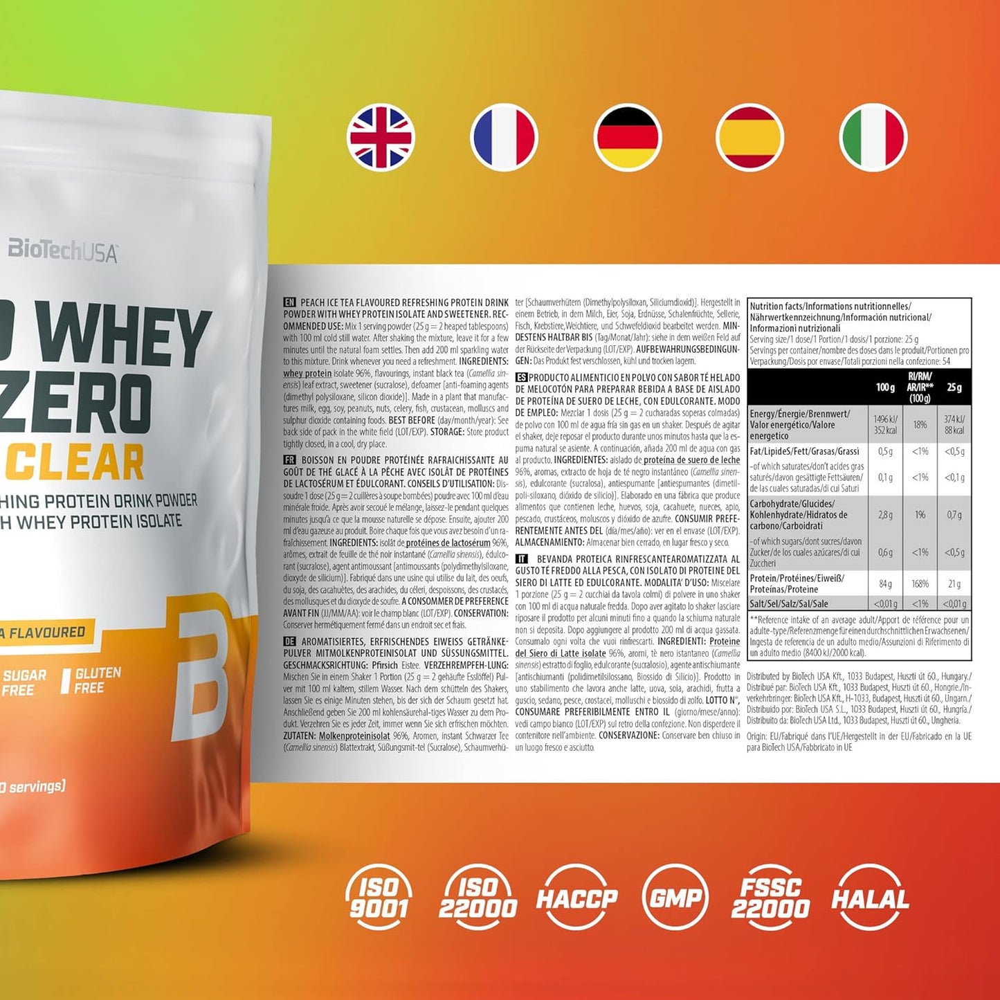 BioTech Iso Whey Zero Clear 1000g