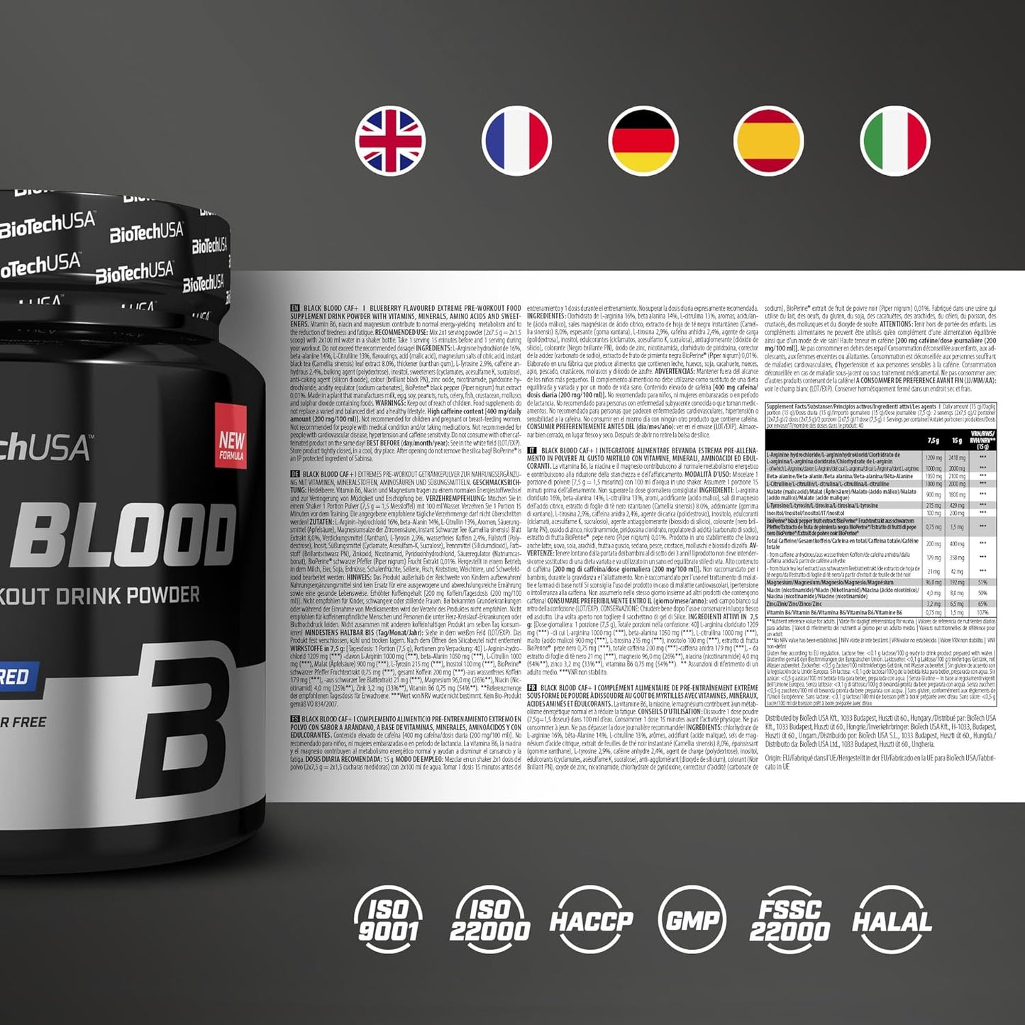 BioTech Black Blood CAF+ 300g (40 Serv.)