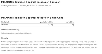 ProFuel Melatonin 365 Tabletten