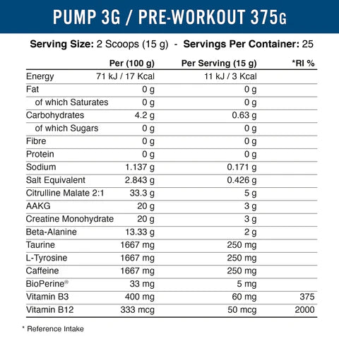 Applied Nutrition Pump-3G 375g