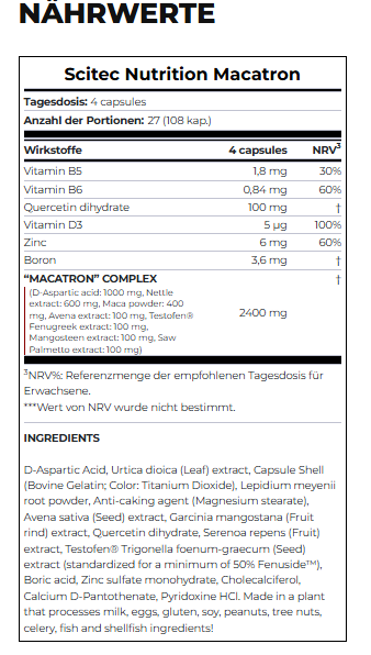 Scitec Macatron 108 Kapsel