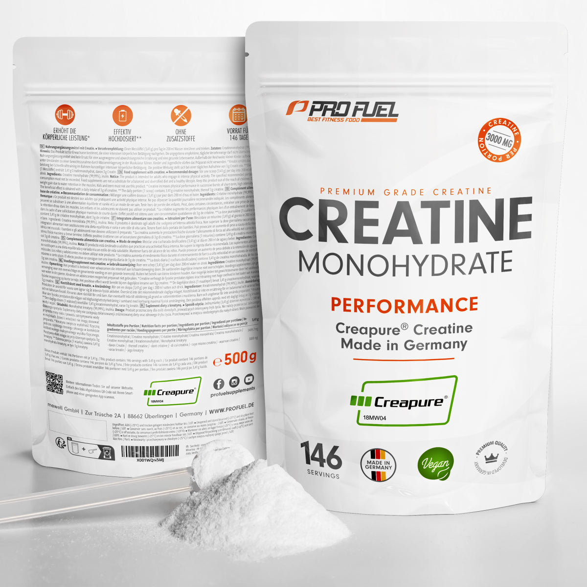 ProFuel Creatine 100% Creapure - 500g (Bundle 120 Tage)